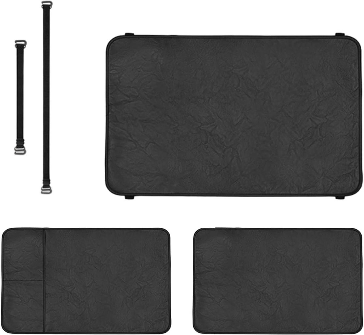 Fauteuilhoezen Set - Meubelbeschermers - Meubels Beschermen - Met Opbergvakken - Set van 3 - Zwart