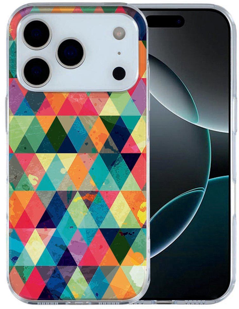 iPhone 17 Pro Max Hoesje Geruit – Klassiek TPU Cover met Ruitpatroon