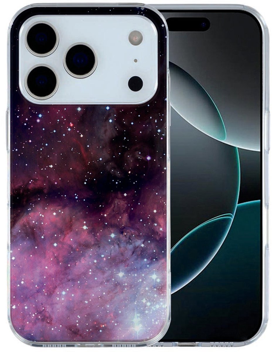 iPhone 17 Pro Max Hoesje Galaxy – TPU Cover met Sterrenstelsel Print