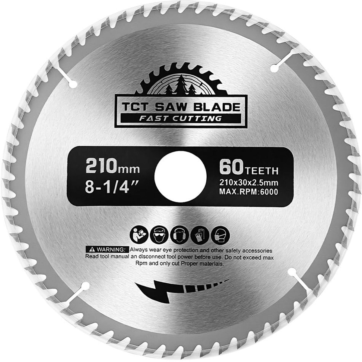 Dailygoods - Dailygoody - Cirkelzaagblad 210 mm - 60 Tanden - Hoogwaardige Snijkracht - Geschikt voor Hout - Aluminium en Kunststof - Cirkelzaag Toebehoren - Preci