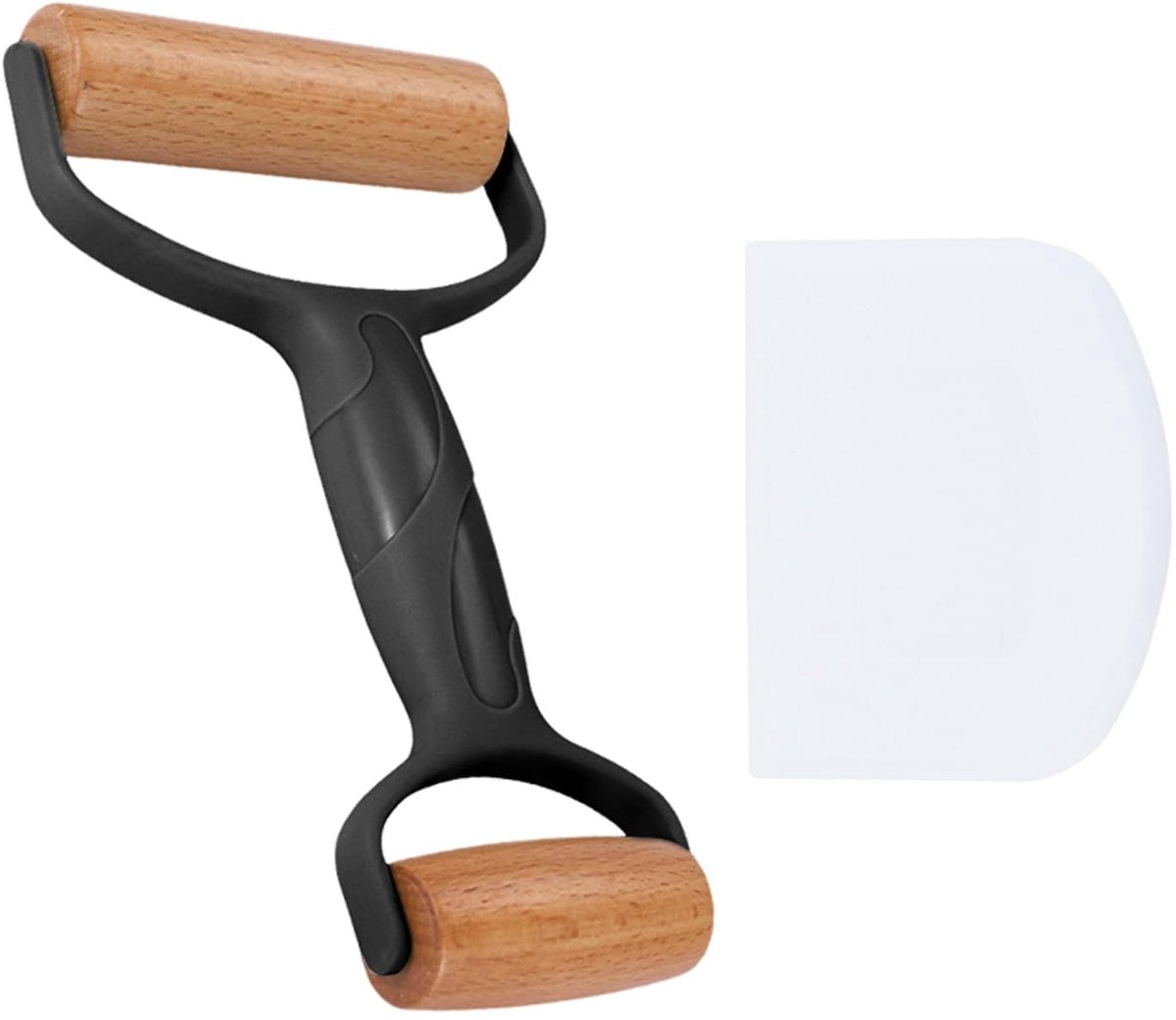 Dailygoods - Dubbelzijdige Deegroller met Witte Facetschraper