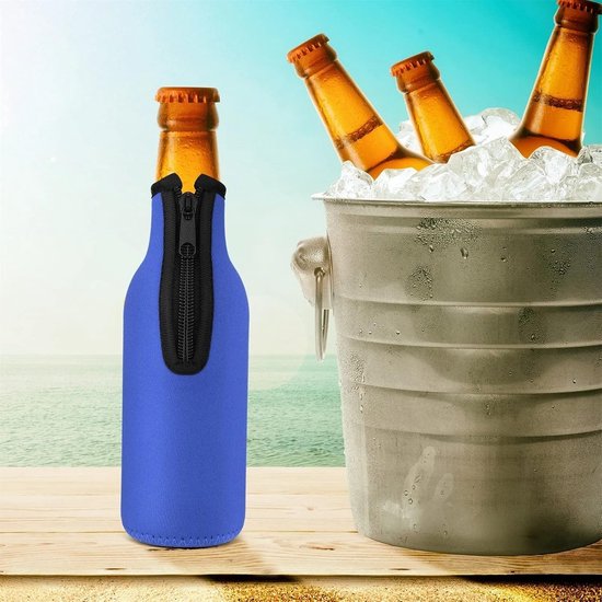 Fles Koelers - Drank Isolator - Dranken Koel Houden - Handen Droog - 2 Stuks - Blauw — afbeelding 4