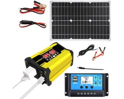 Zonnepaneel Compleet Systeem - Zonne Energie Kit - Off-Grid Stroom - Met USB Poorten - 300 Watt - Geel