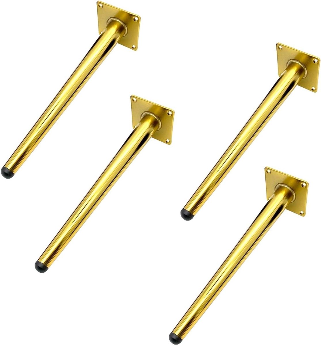 Gouden Metalen Poten - Bank Voeten - Meubel Upgraden - Antislip Rubberen Voetjes - 17 Cm -