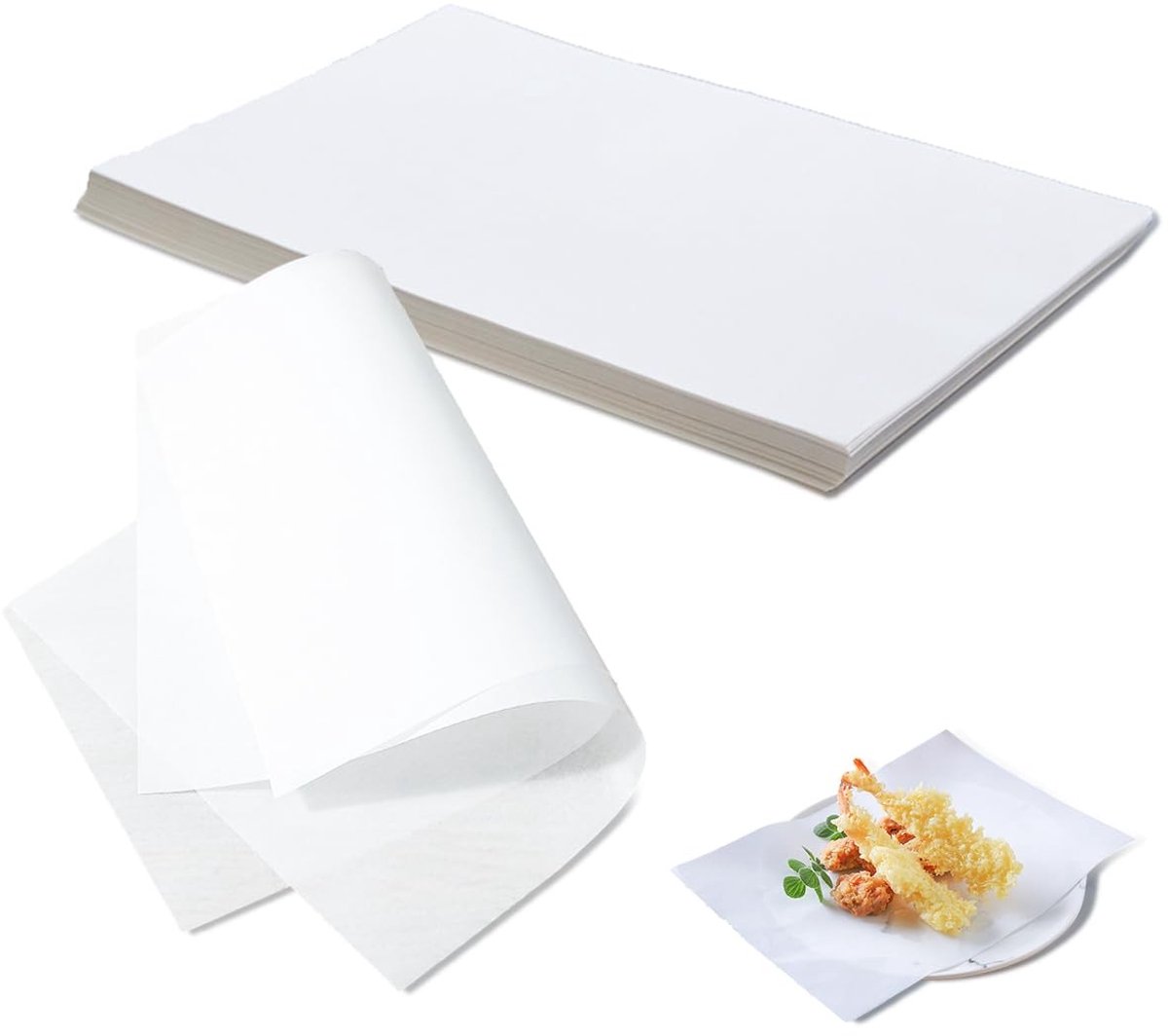 Vierkant Vetdicht Bakpapier 20 x 30 cm - Anti-aanbaklaag voor Hamburgerbereiding