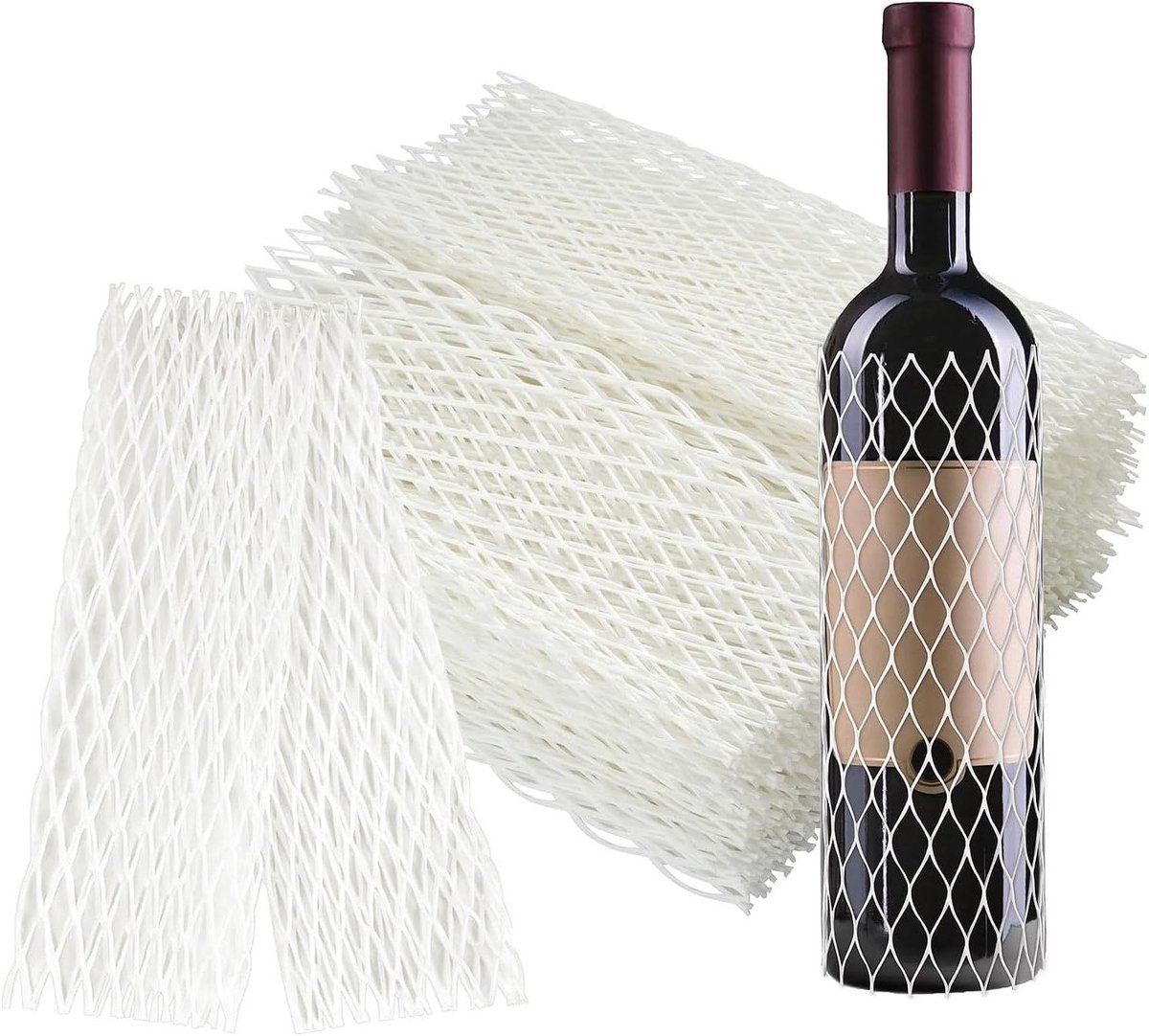 Beschermende Mouwen voor Wijn en Champagne, Glas Mesh, 30 Stuks, 22 cm, Ideaal voor Feestjes en Cadeaus