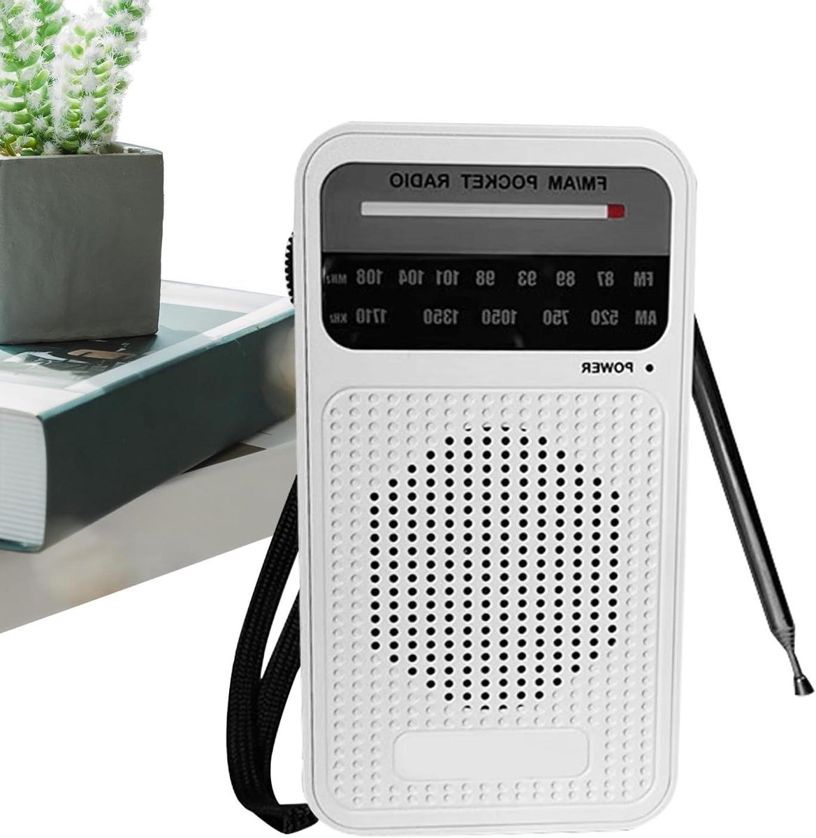 Draagbare Radio - Zakradio Speaker - Muziek Luisteren - Batterijgevoed - Compact Formaat - Wit
