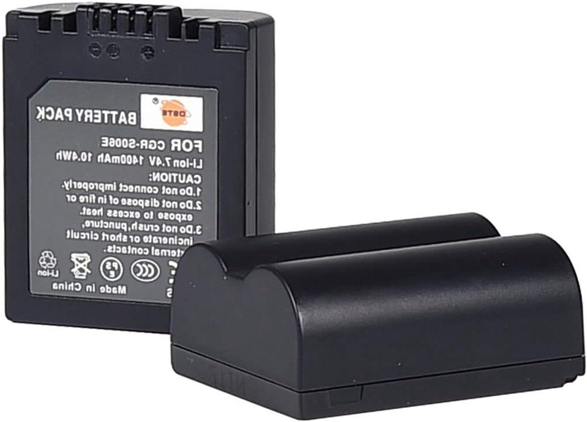 Camera Batterij - Reserve Accu - Fotograferen - Hoge Capaciteit - 2 Stuks - Zwart