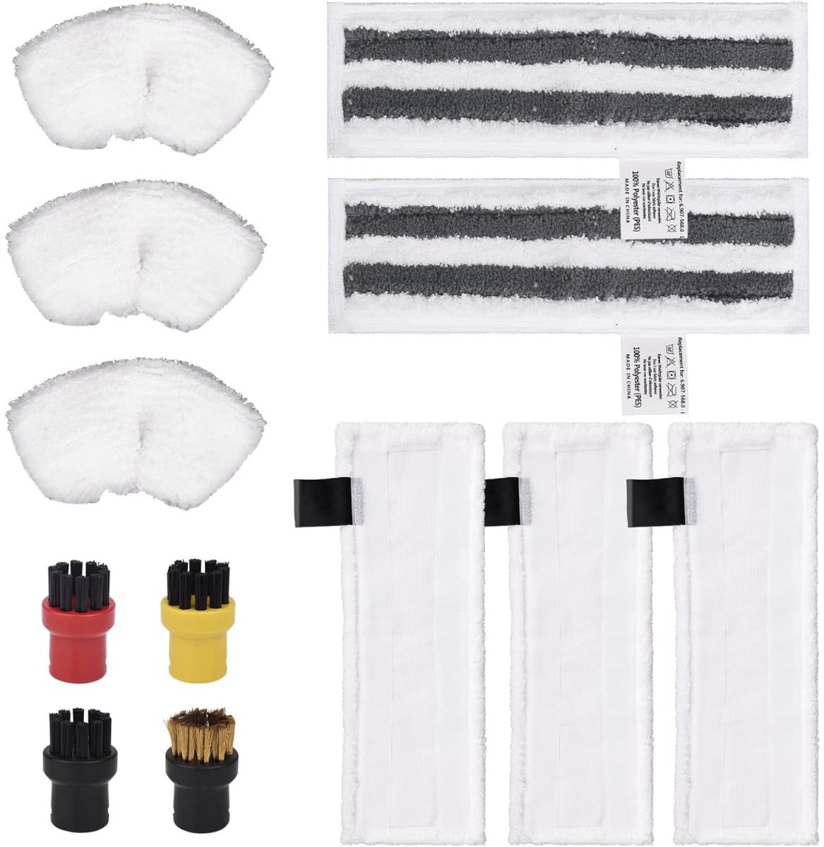 TOVBMUP Stoomreiniger-accessoires set - 12 stuks - microvezel en nylon - veelzijdig