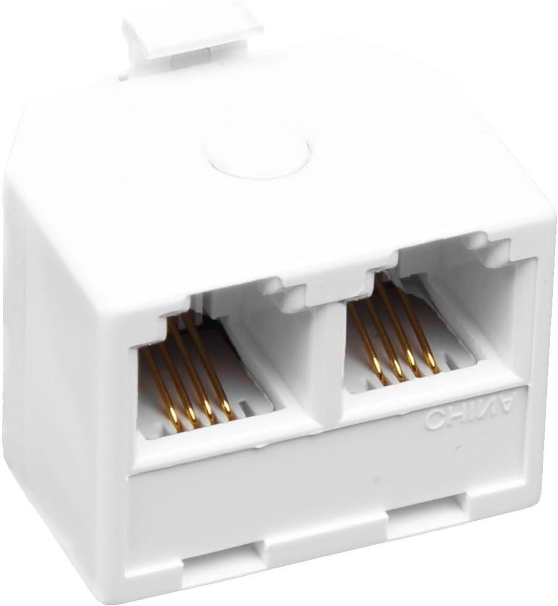 Telefoon Splitter - RJ11 Adapter - Twee Apparaten - Eén Aansluiting - Compact Formaat - Wit