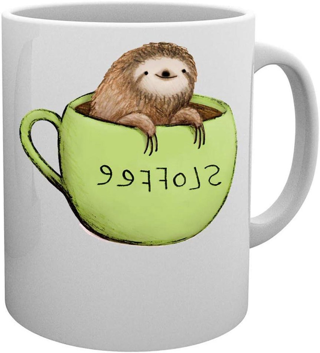 Koffiemok - Thee kop - Dagelijks gebruik - Gedrukt in Europa - 330 ml - Wit
