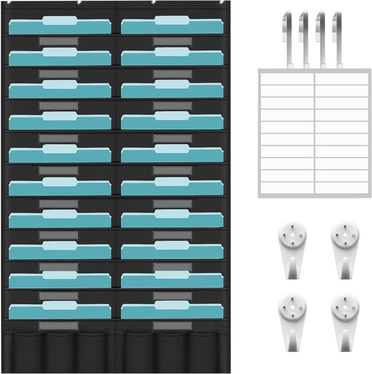 Documenten Organizer - Wandrek - Papieren Sorteren - 20 Vakken - 38x31x2 cm - Grijs