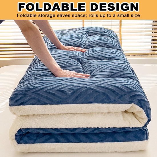 Japanse Vloermatras - Opvouwbare Futon - Comfortabel Slapen - Ruimtebesparend Ontwerp - 200 x 220 cm - Grijs — afbeelding 4