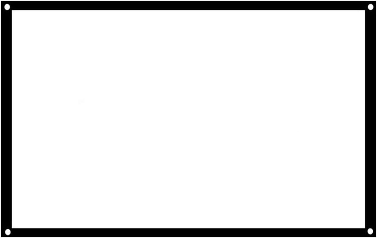 Projectorscherm - Wit glasvezel - Thuisbioscoop creëren - Kreukvrij en strijkvrij - 120 inch 16:9 - Wit