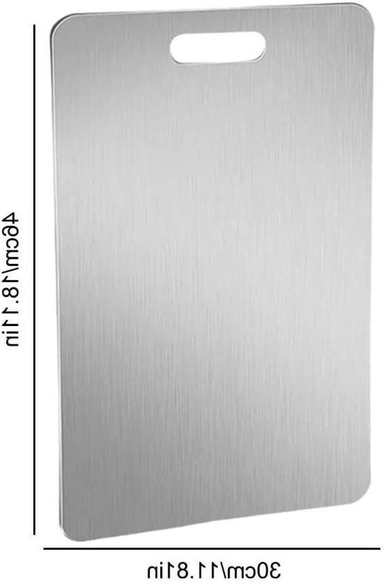 Snijplank - Keukenplank - Voedsel Bereiden - Antibacterieel Oppervlak - 46x30cm - Zilver