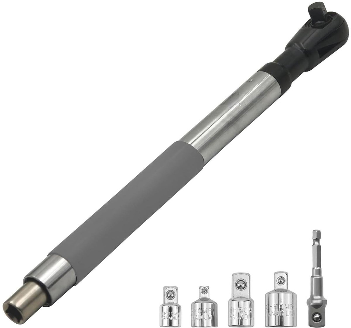 Dailygoods - Offset Verlengingssleutel met 4 Adapters voor Strakke Ruimtes
