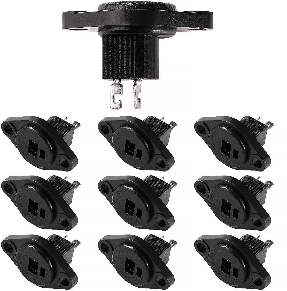 Dailygoods - Dailygoody - 2-Pins luidsprekeraansluiting - Luidsprekerstekkers - Hoogwaardige audioverbinding - Zwart - HiFi-connectoren - Perfect voor luid...
