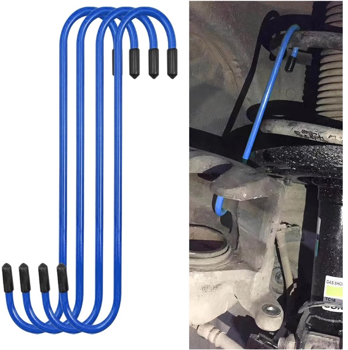 Dailygoods - Dailygoody - Remklauwhangers - Remcilinderhaak - Duurzaam en sterk - Blauw - Auto-remklauw haken - Gereedschap voor auto - 4 stuks