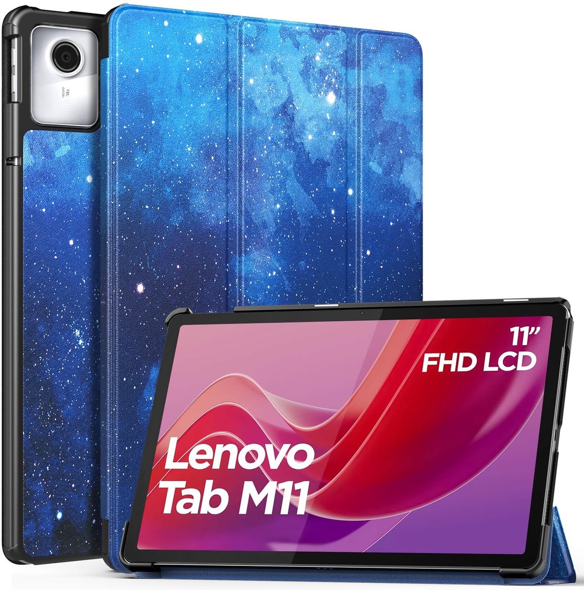 Dailygoods - Dailygoody - Lenovo Tab M11 2024 - Beschermcase - Ultra Slim - Blauw Sterrenhemel - Auto Wake/Sleep - Ideaal voor Tabletgebruik - 11 Inch