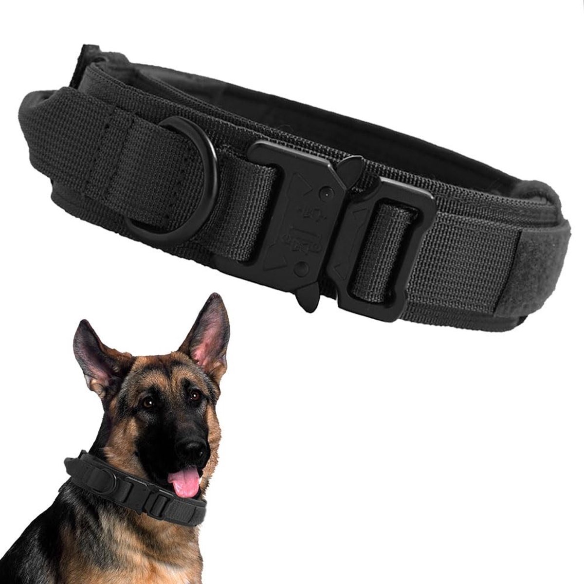 Dailygoods - Tactische Hondenhalsband met Verstelbare Controlegreep