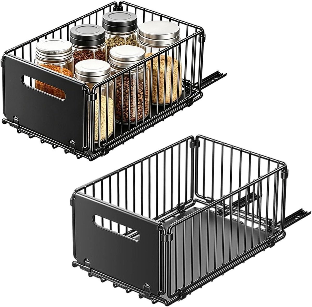 Uittrekbare Kastorganizer - Lade Organizer - Kast Ordenen - Gladde Schuifrails - 2 Stuks - Grijs
