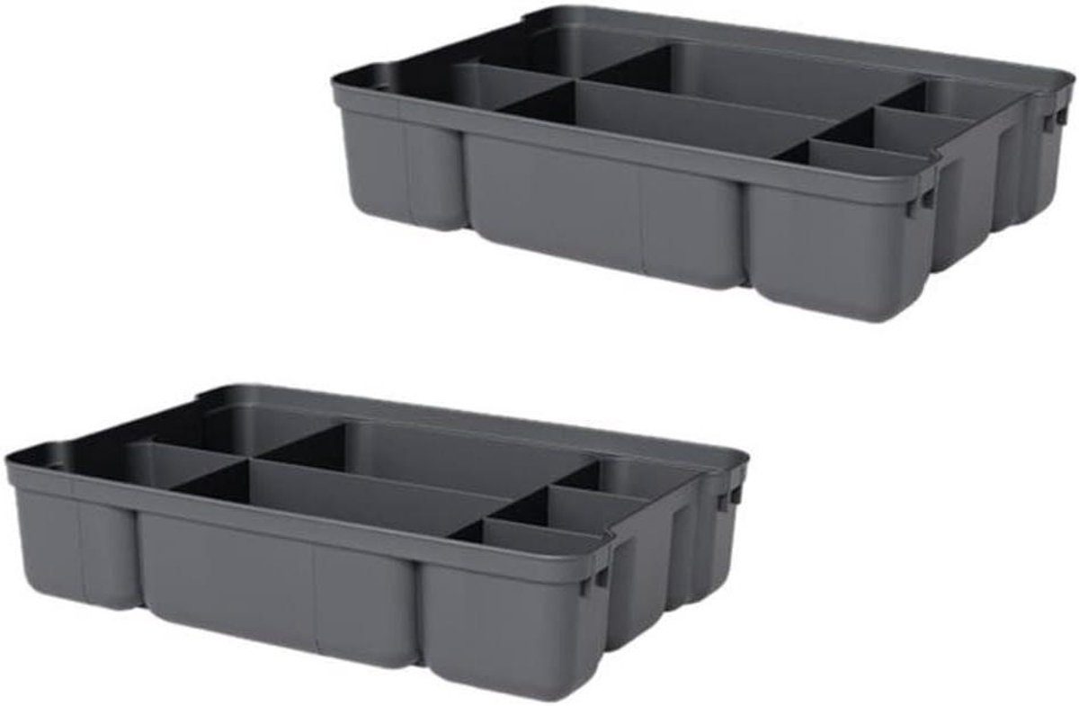 Opbergbak Organiseren - Lade Organizer - Hobby Spullen - BPA-vrij Plastic - 3 Stuks - Grijs