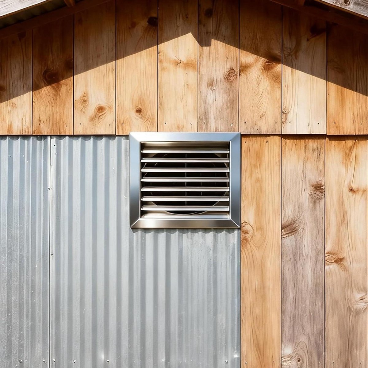 Ventilatierooster - Gevelopening Schuur - Buitenlucht Toevoer - Roestvrij Staal - 30cm - Zilver