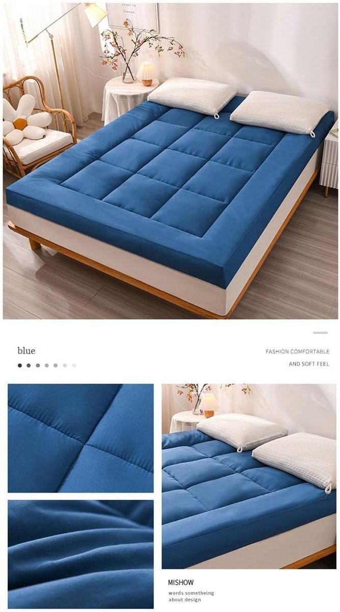 Opvouwbaar Matras - Slaapmat Topper - Logeerbed Comfort - Extra Dik Ontwerp - 90x200 cm - Zwart — afbeelding 5