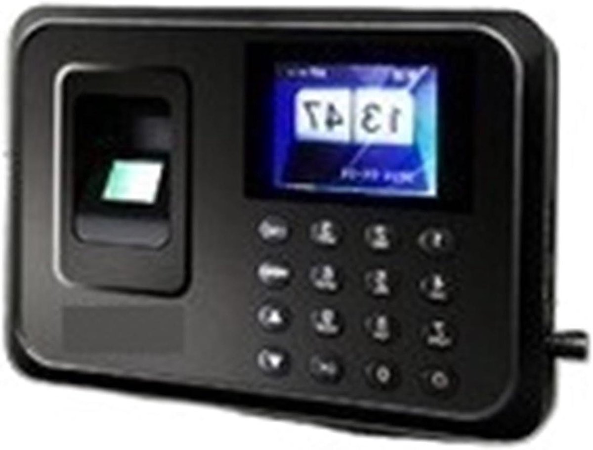 Tijdregistratie Systeem - Incheck Klok - Personeel Registreren - Vingerafdruk Scanner - 2.4 Inch Scherm - Zwart