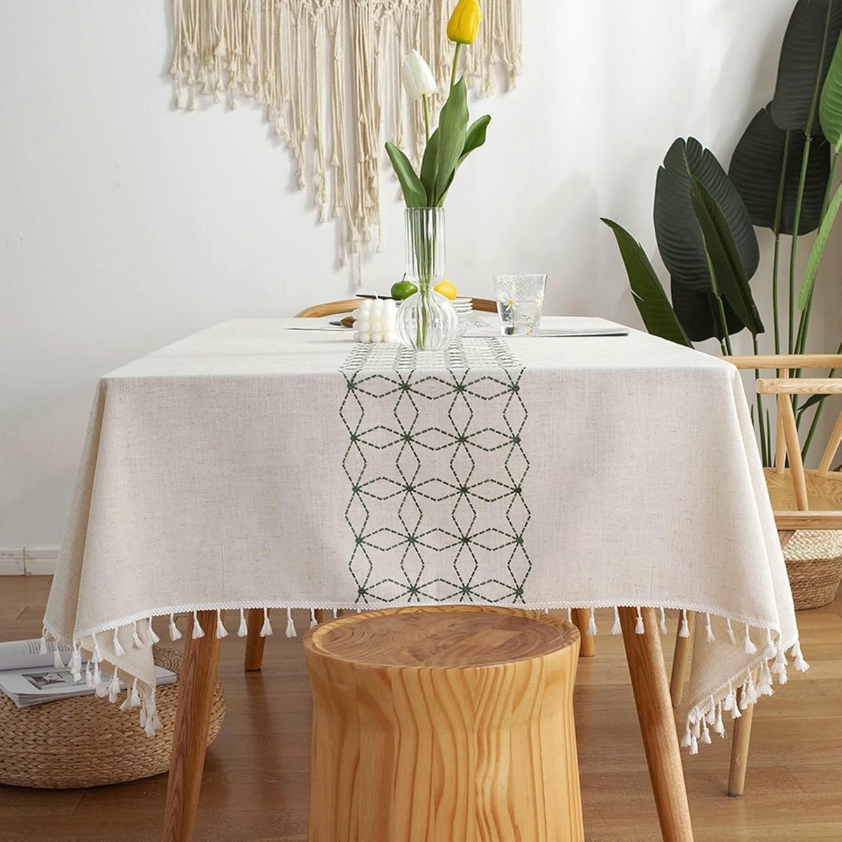 Tafelkleed - Tafelbedekking - Tafel Decoratie - Ruitpatroon - 90x90 cm - Groen