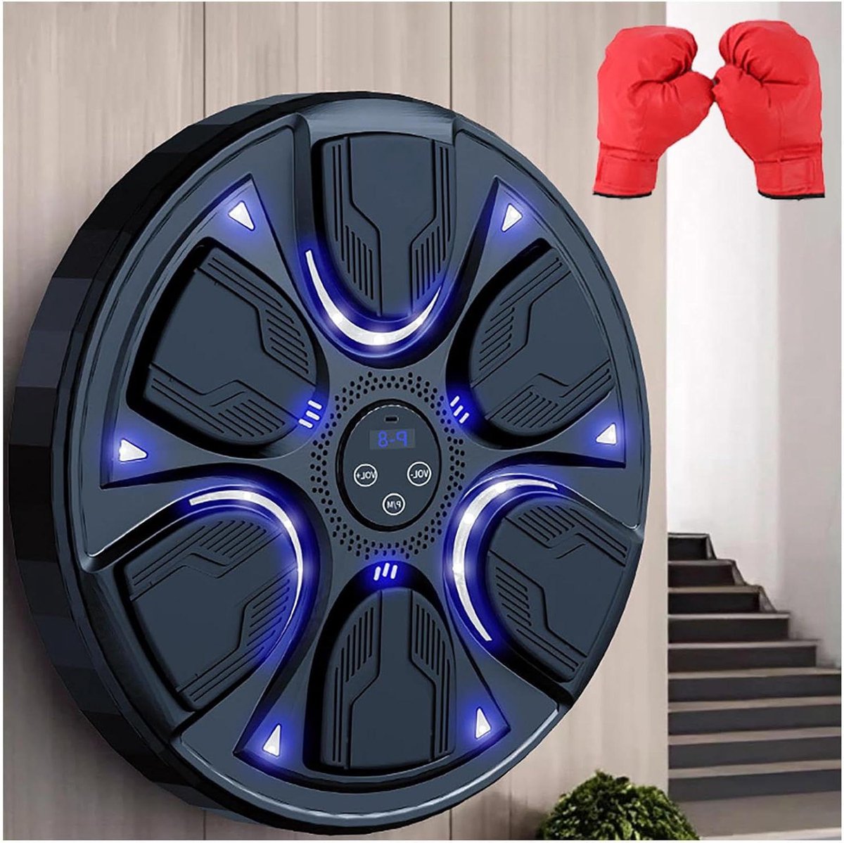 Slimme Boksmachine - Muziek Bokszak - Thuis Fitness - Bluetooth Muziek Integratie - 42.5 cm Breed - Zwart