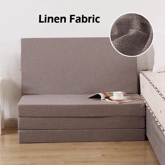Opvouwbare Matras - Logeerbed Slaapbank - Reizen Kamperen - Wasbare Hoes - 200x90x8cm - Donkergrijs — afbeelding 4