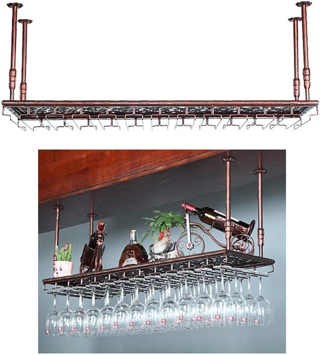 Wijnrek - Glas houder - Bar opslag - Muurbevestiging - 300 gram - Zwart