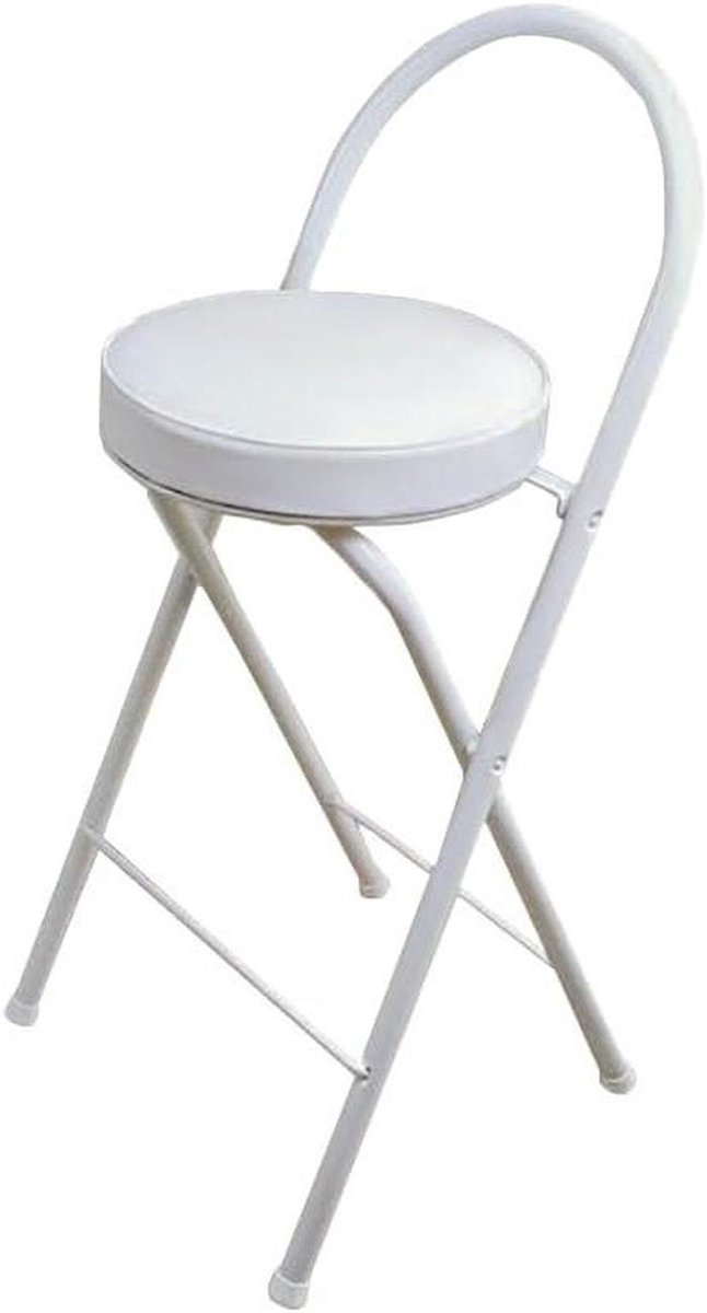 Opvouwbare Barkruk - Hoge Stoel - Keuken Dineren - Geen Montage Nodig - 350 Lbs Capaciteit - Wit