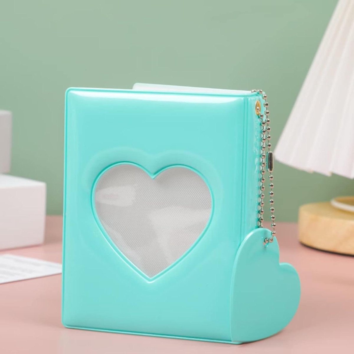 Fotokaart Binder - Mini Fotoalbum - Collectie Opslag - Holle Hart Design - 32 Zakken - Groen