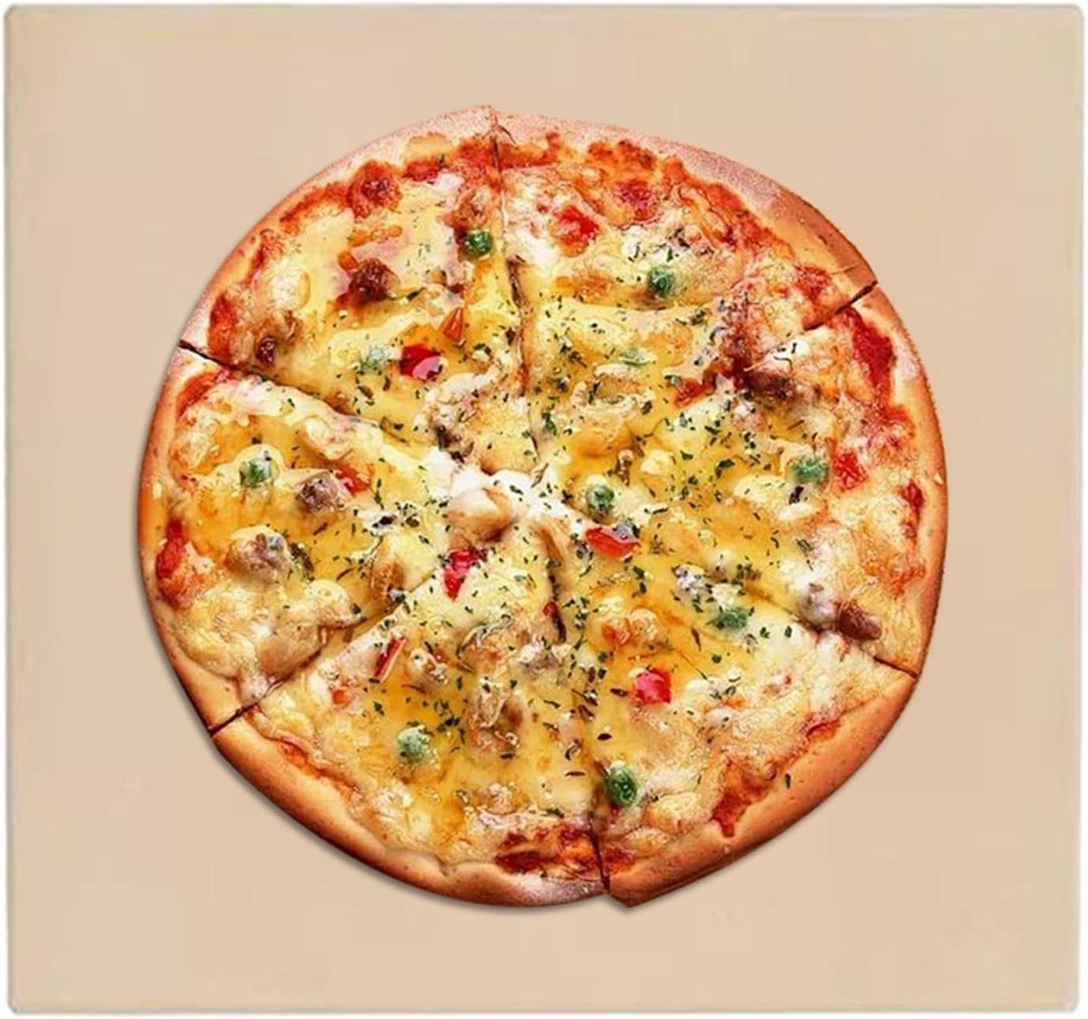 Pizzasteen Keramisch - Bakplaat Oven - Lekker Bakken - Thermische Scheurbestendigheid - 30x30 cm - Meerkleurig