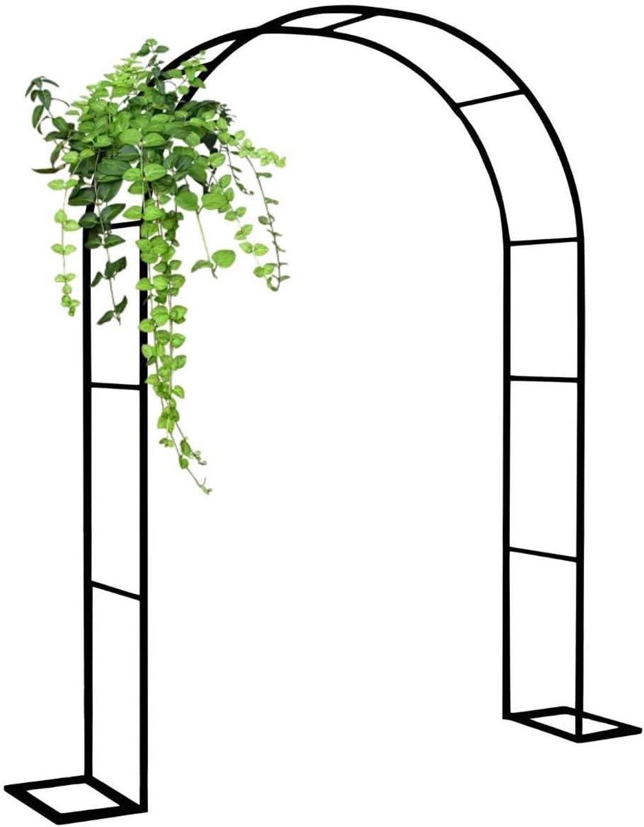 Huwelijksboog - Tuinprieel Pergola - Decoratie Bruiloft - Roestbestendig Metaal - H200 x B80 cm - Zwart