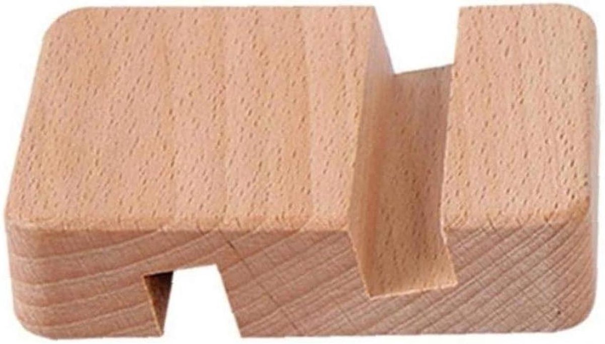Houten Telefoon Stand - Bureau Houder - Video Kijken - Ergonomische Hoek - 8 x 6 x 2 cm