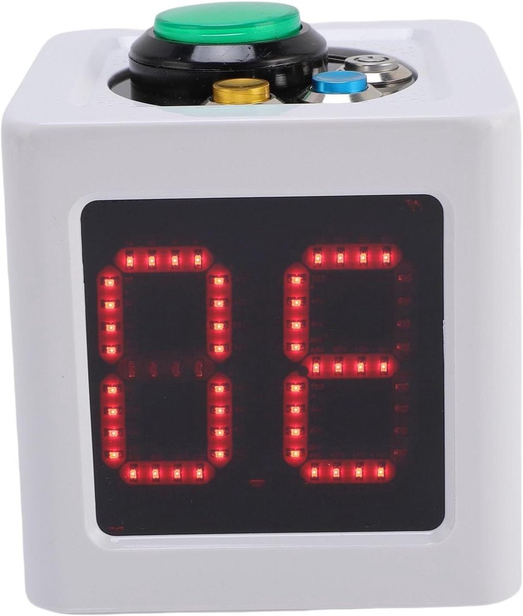 Kubustimer - Vierzijdige Timer - Spel Tijdwaarneming - Multi-hoek Display - 12x12x12 cm - Wit