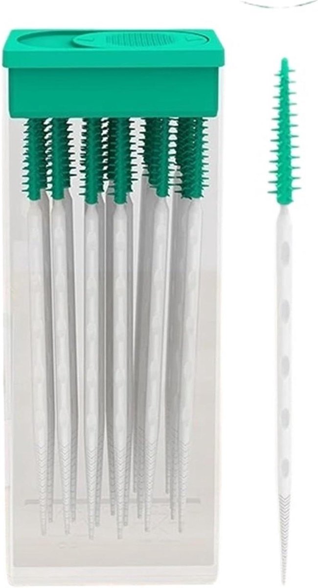 Interdentale borstels - Tandenstokers - Mondhygiëne verbeteren - Zachte siliconen borstels - 100 stuks - Assorti
