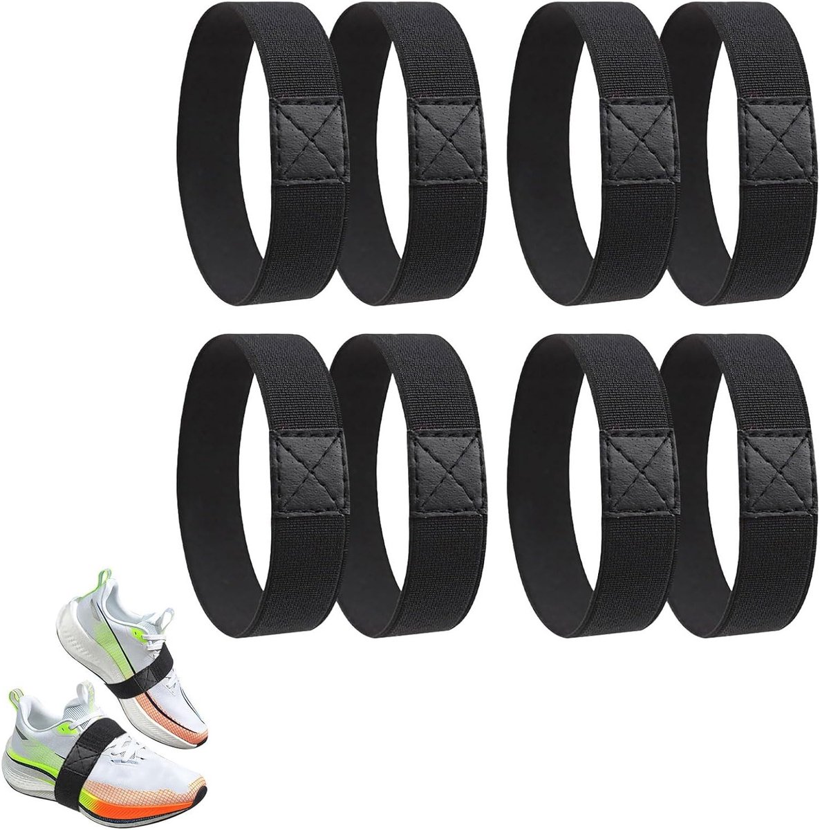 Set van 8 Kinderen Veters voor Voetbalschoenen - Rubber Veters voor Stevige, Comfortabele en Goed Passende Schoenen