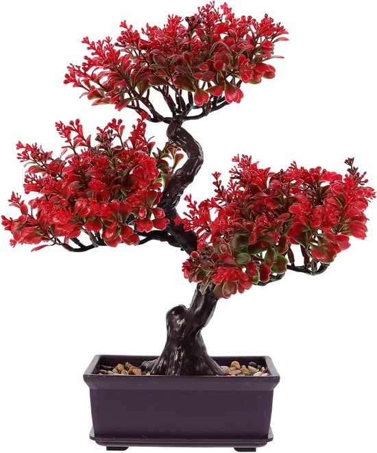 Kunstmatige Bonsai Boom in Pot - Decoratieve Planten voor Zen Tuin, Interieur en Tafelversiering, Japanse Stijl