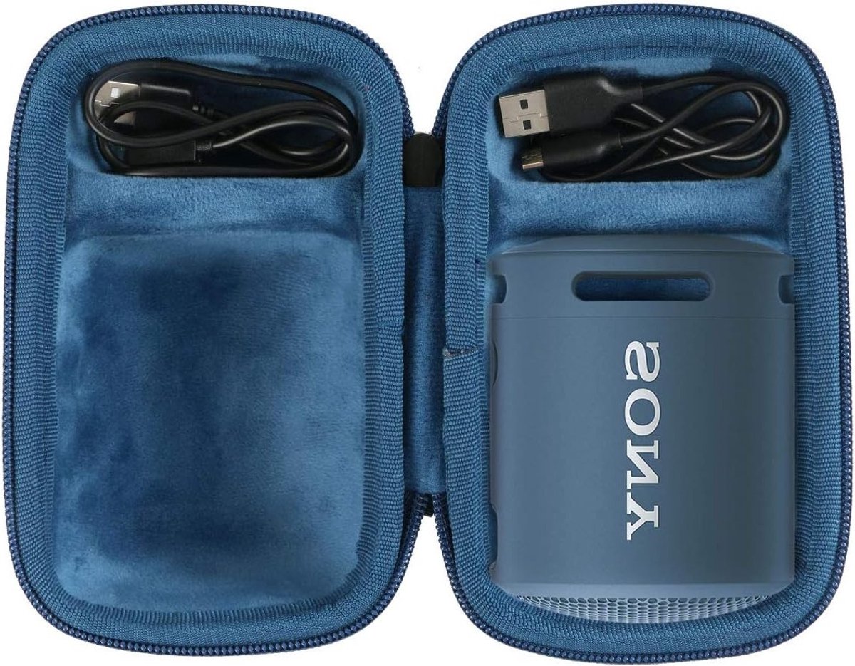 Reisopbergtas voor Draagbare Bluetooth Speaker - Geschikt voor Sony SRS-XB12 en SRS-XB13, Beschermende Opberghoes in Blauw