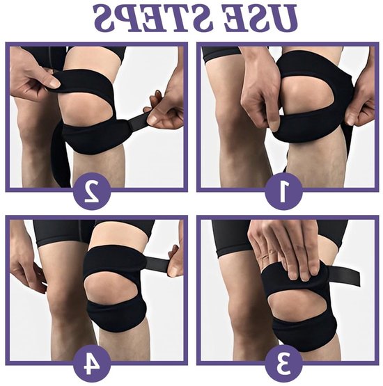 Ondersteuning voor de Knie met Dubbele Patella - Compressiebandage voor Pijnverlichting bij Hardlopen, Voetbal en Tennis — afbeelding 2