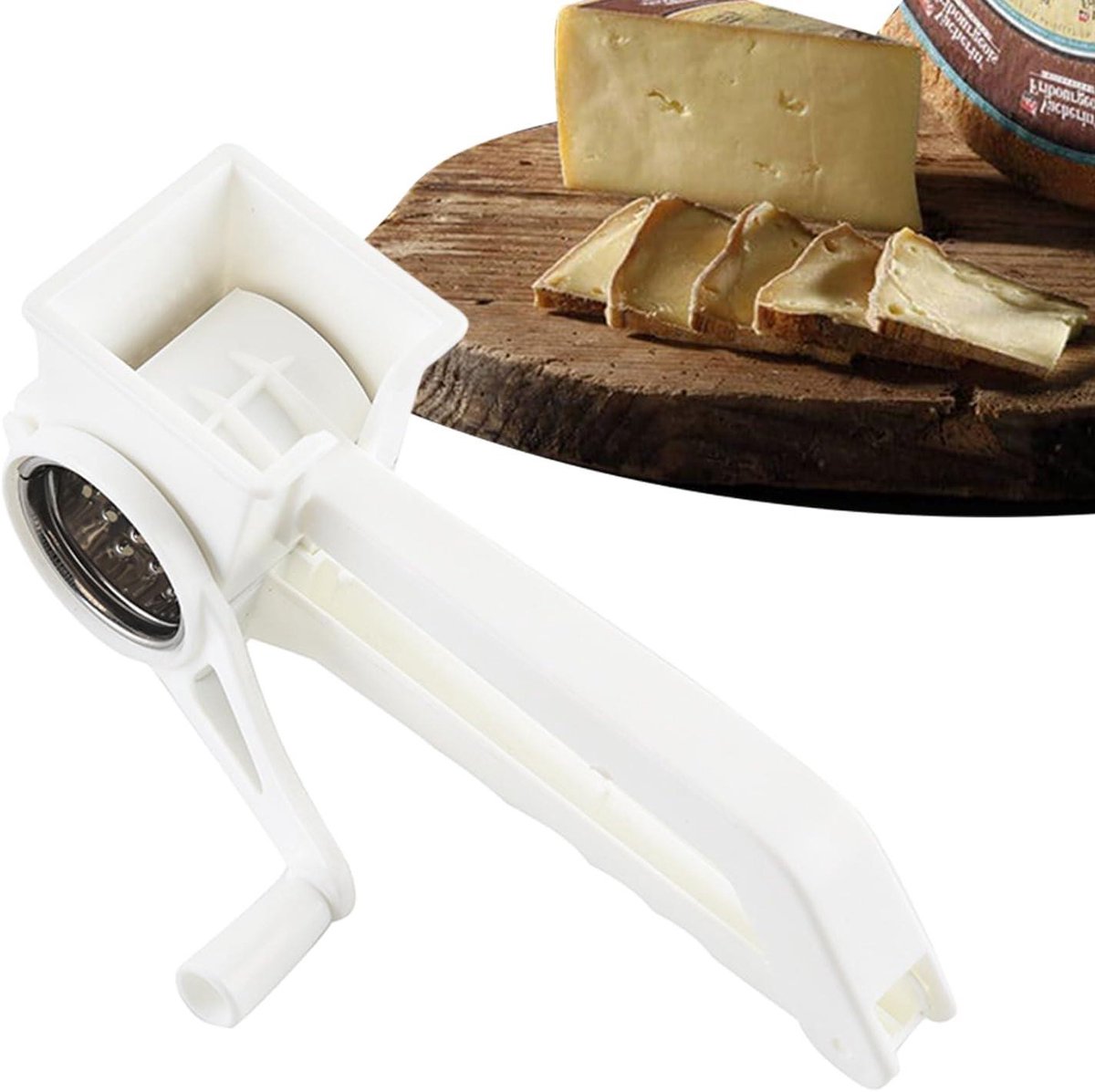 Kaasrasp Roterend - Kaas Snijder - Keuken Gebruik - Stabiele Handgreep - 20 cm - Zilver