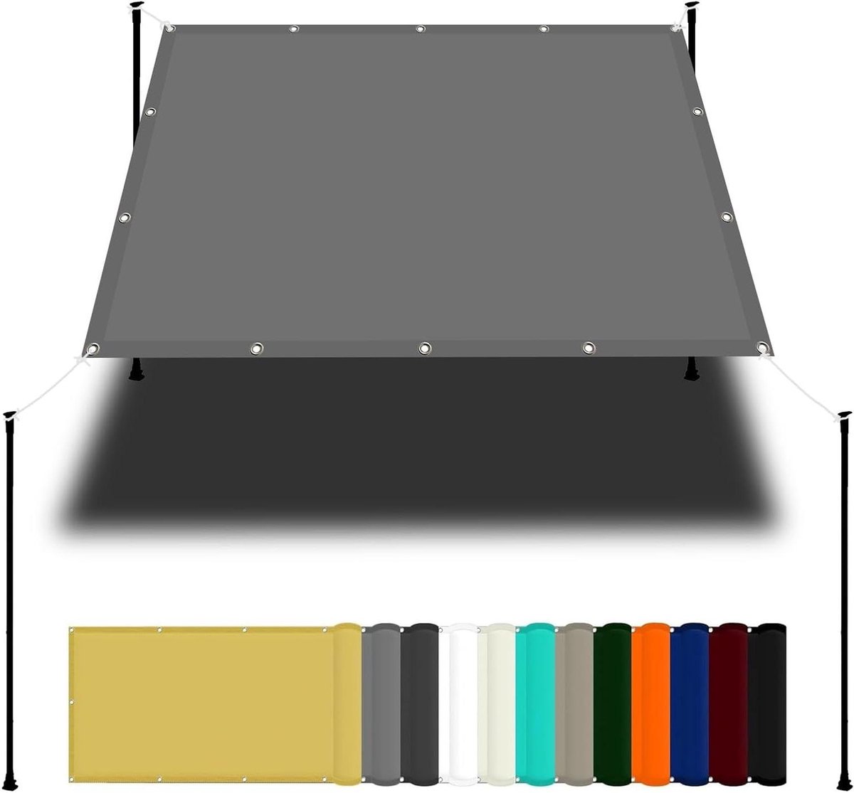Pergola Luifel - Tuin Scherm - Buitenruimte Schaduw - Waterbestendig Polyester - 2.7 x 3.9 m - Lichtgrijs