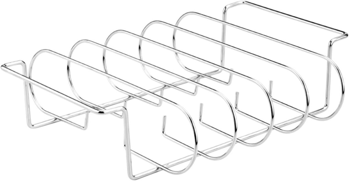 Rib Rack - Vlees Roosteren - Barbecue Accessoire - Antiaanbaklaag - 33 x 27 cm - Zwart