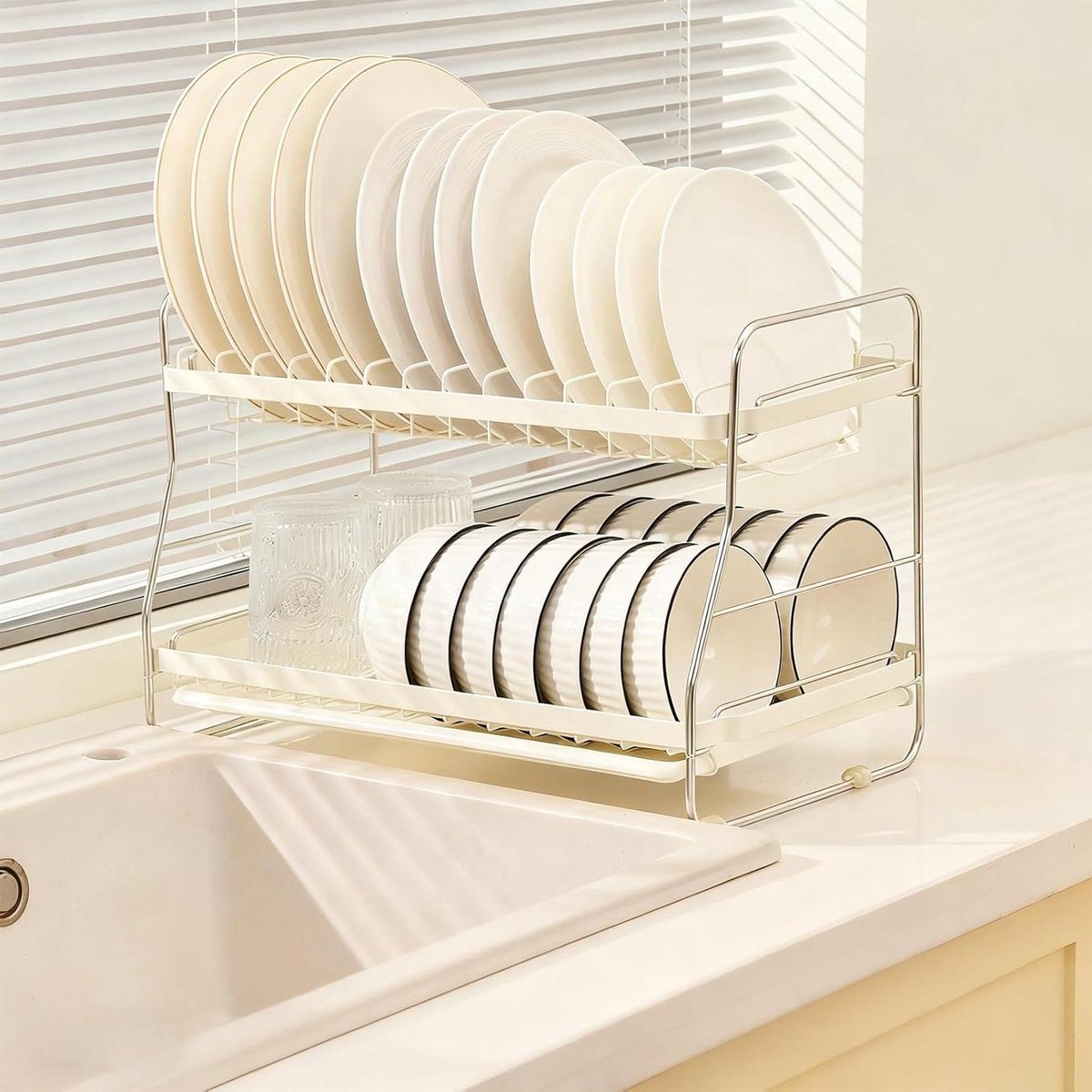 Vaatrek - Keuken Organizer - Keuken Opruimen - Modulair Ontwerp - 42cm Breed - Wit