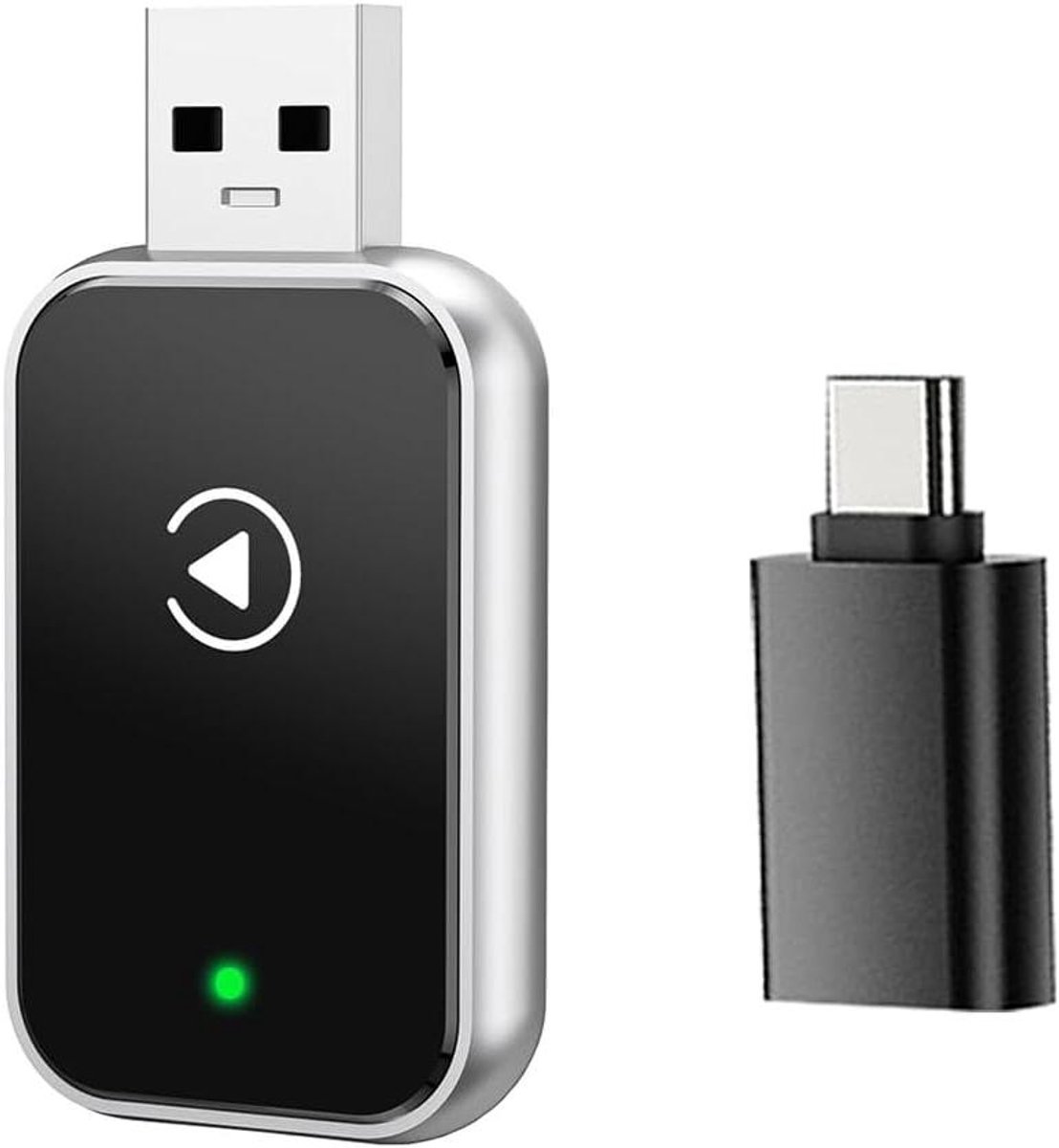 Auto Adapter - CarPlay Android - Draadloze Connectie - Spraakgestuurd AI - 13 x 9 x 1 cm - Zwart