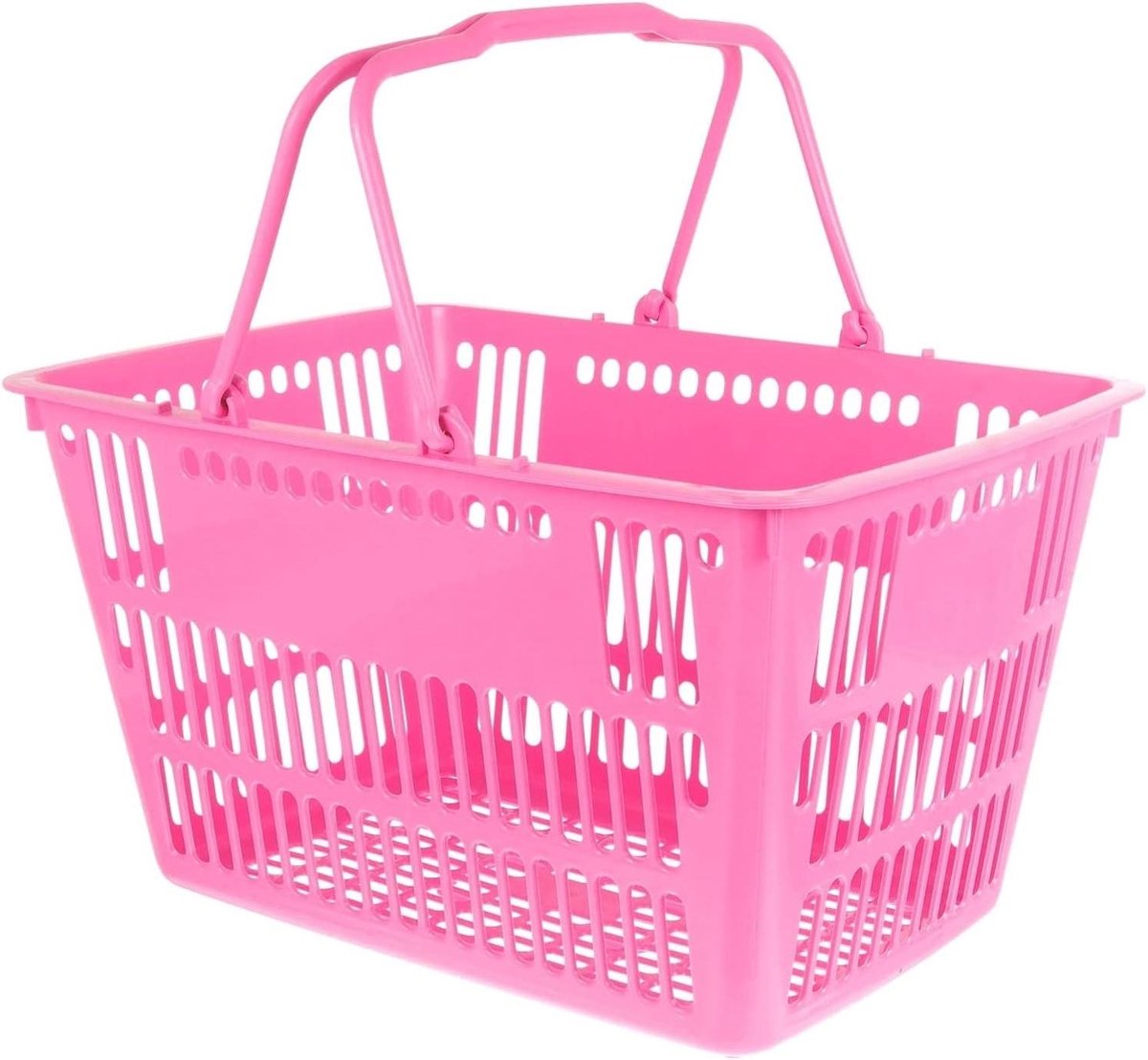 Winkelmand - Opbergmand - Boodschappen doen - Met draagbare handgrepen - 38 cm - Wit